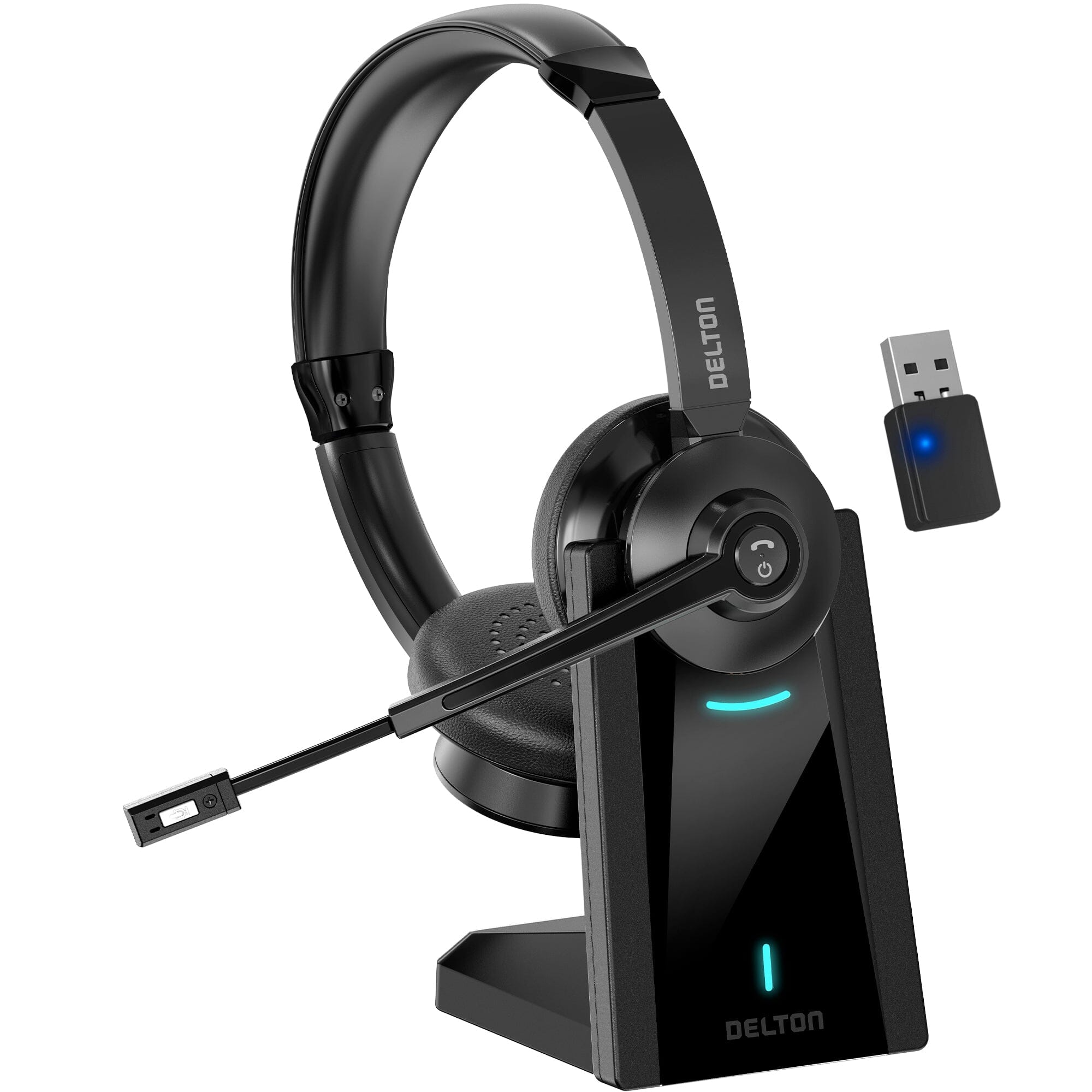 Delton 35X Bluetooth Computer Headset Wireless Headphone with Noise Cancelling Mic, Fast Charging Dock, Auto Pair USB Dongle Shop Offer Cheap Pice