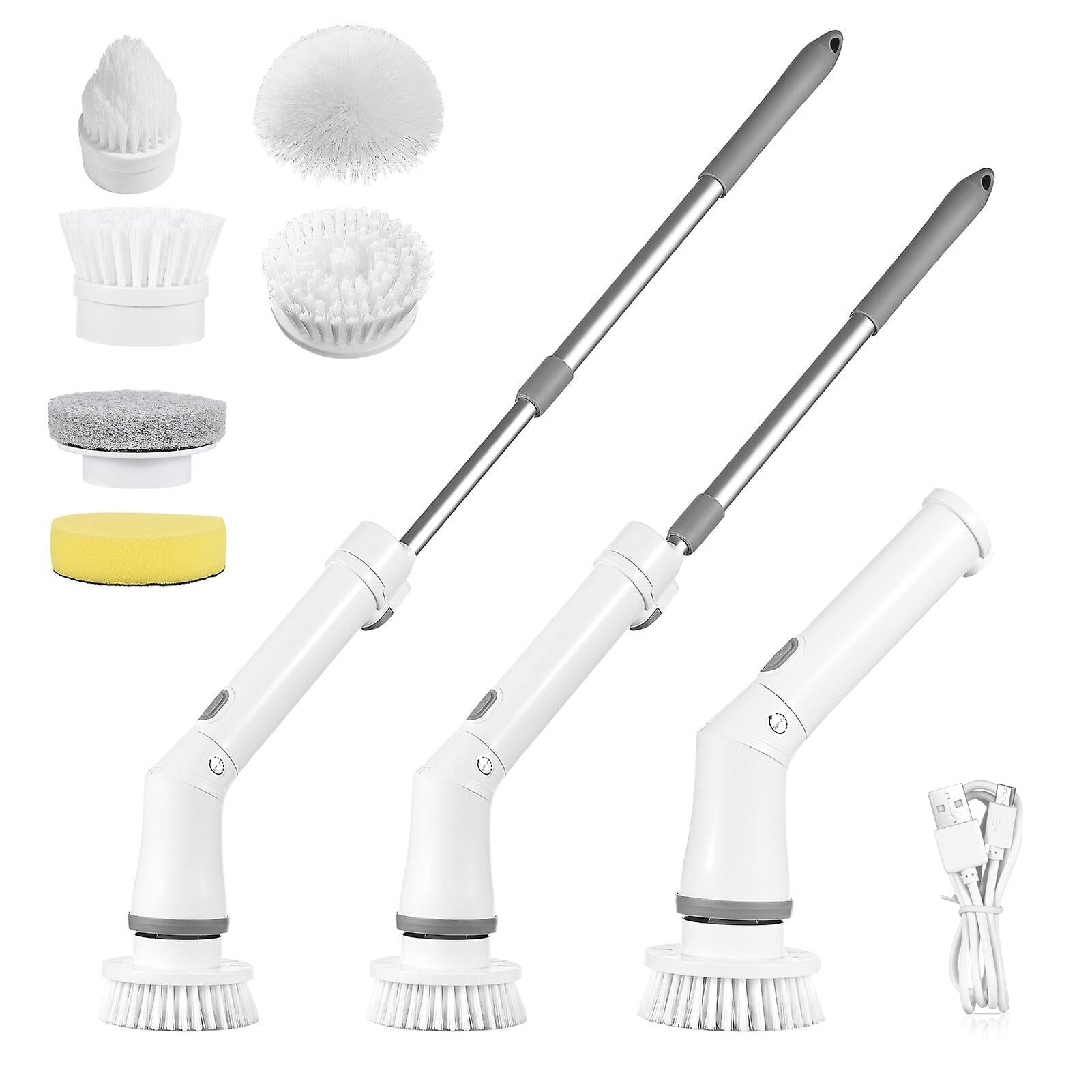 Rechargeable Telescopic Cleaning Brush 6 Replaceable Heads 2 Speed Adjustable Extension Arm Best Pices Cheap Pice