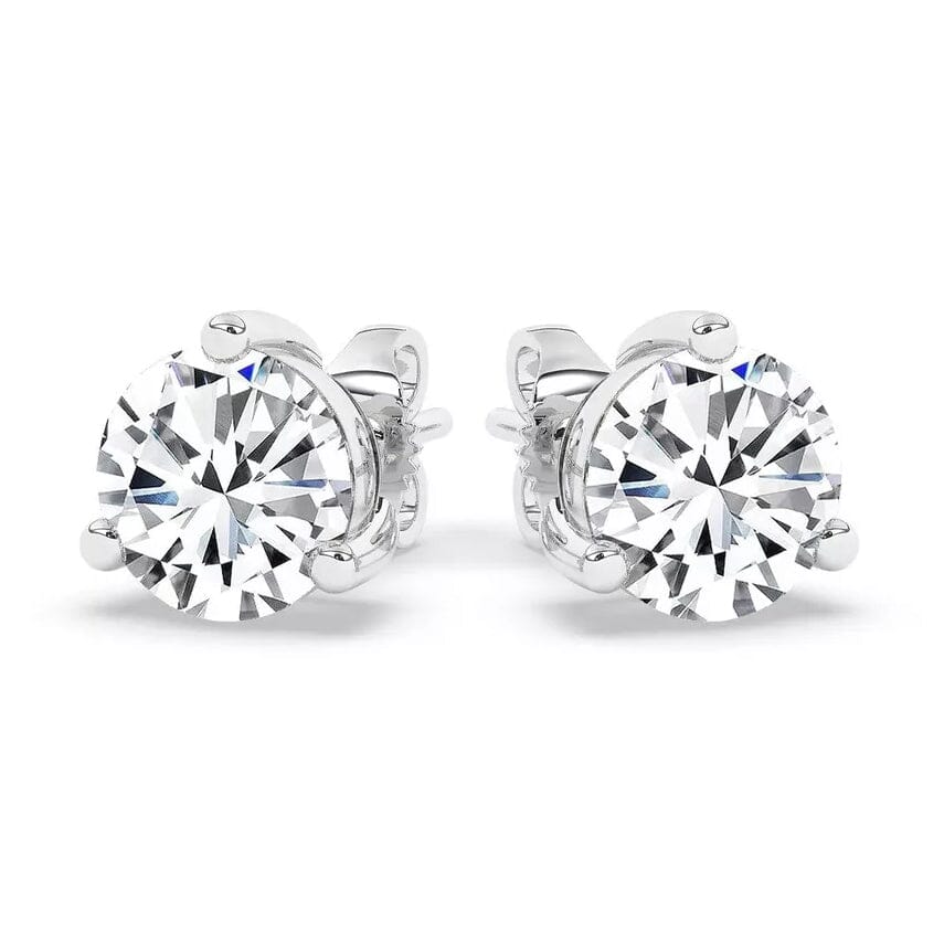 IGI, F/VS1, 3 CT Solitaire Lab-Grown Round Diamond Studs Earring 950 Platinum Reliable