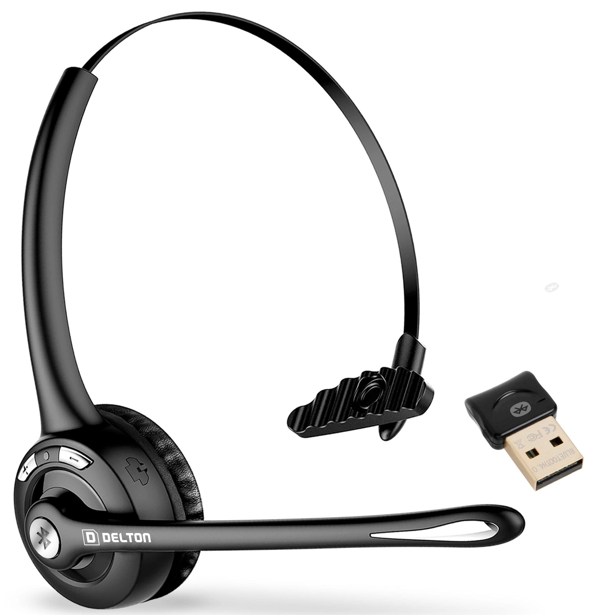 Delton 10X Bluetooth Computer Headset, Over-the-Head Single Ear Wireless Headphone with USB Dongle Buy Cheap For Nice