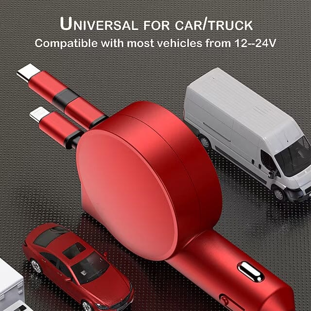 3-in-1 Retractable Car Phone Charger Clearance Get Authentic