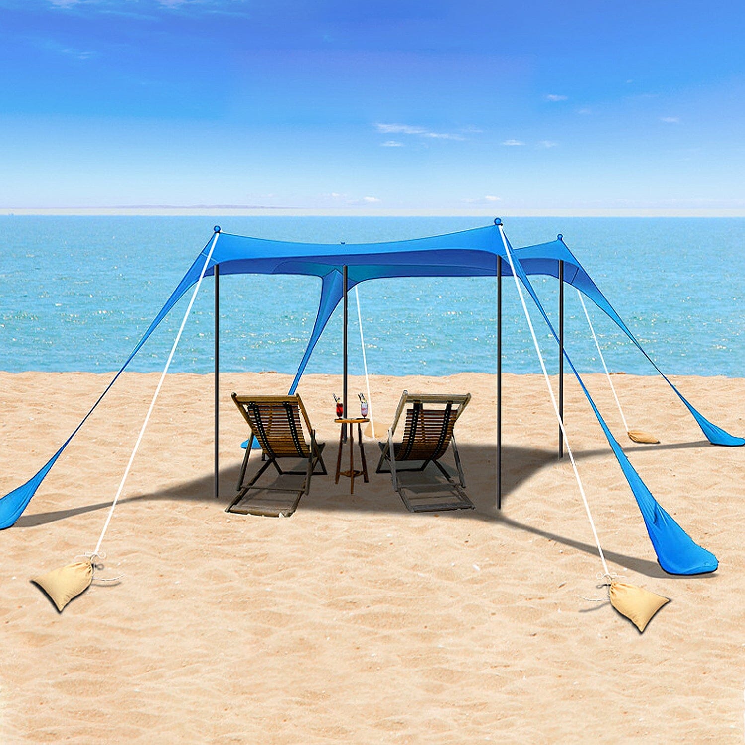 10 x 10 ft Sun Shelter Family Beach Tent Outdoor Shade UPF50+ with Sandbag Cheap Pice Wholesale