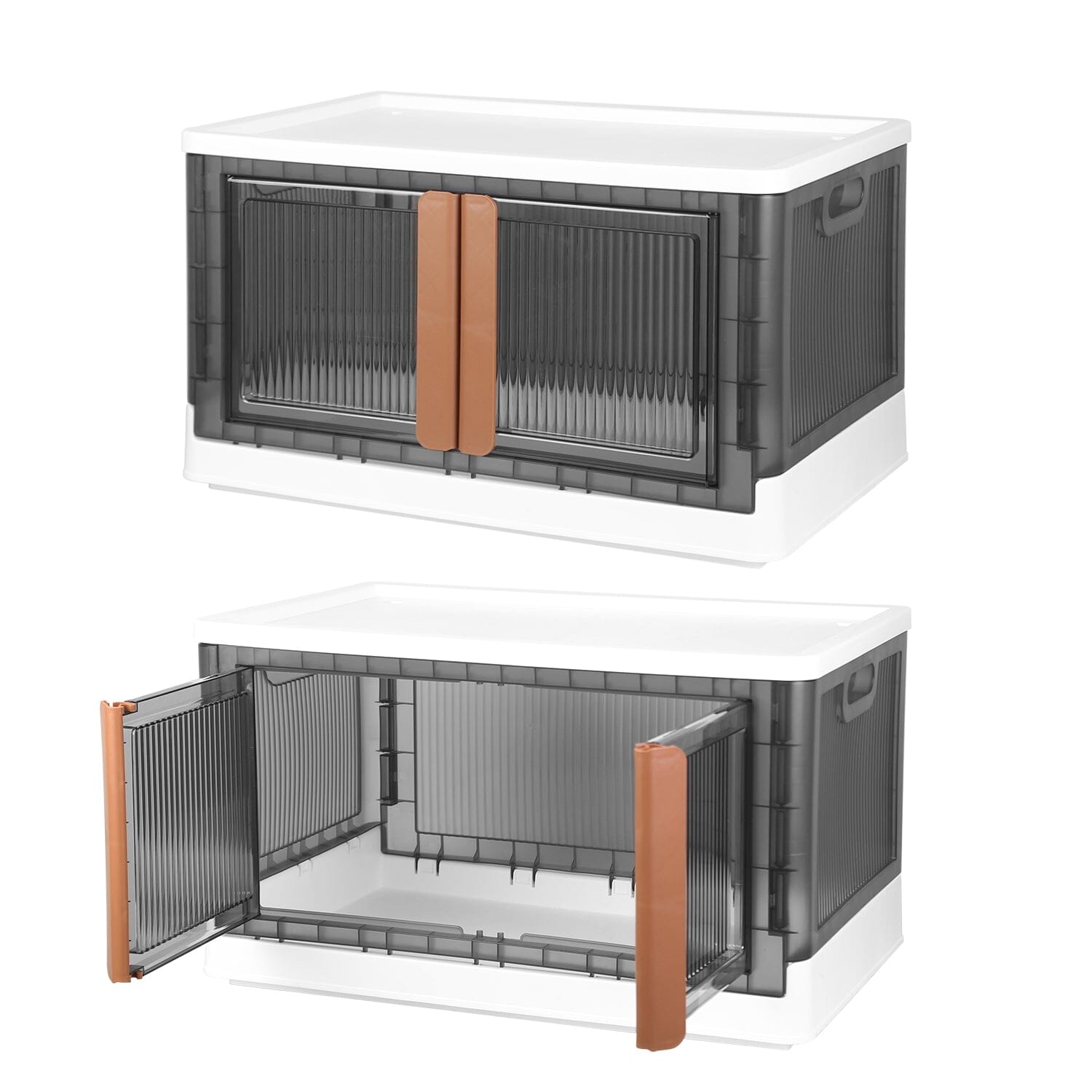 2-Piece: Foldable Stackable Storage Bins with Lid Websites For Sale