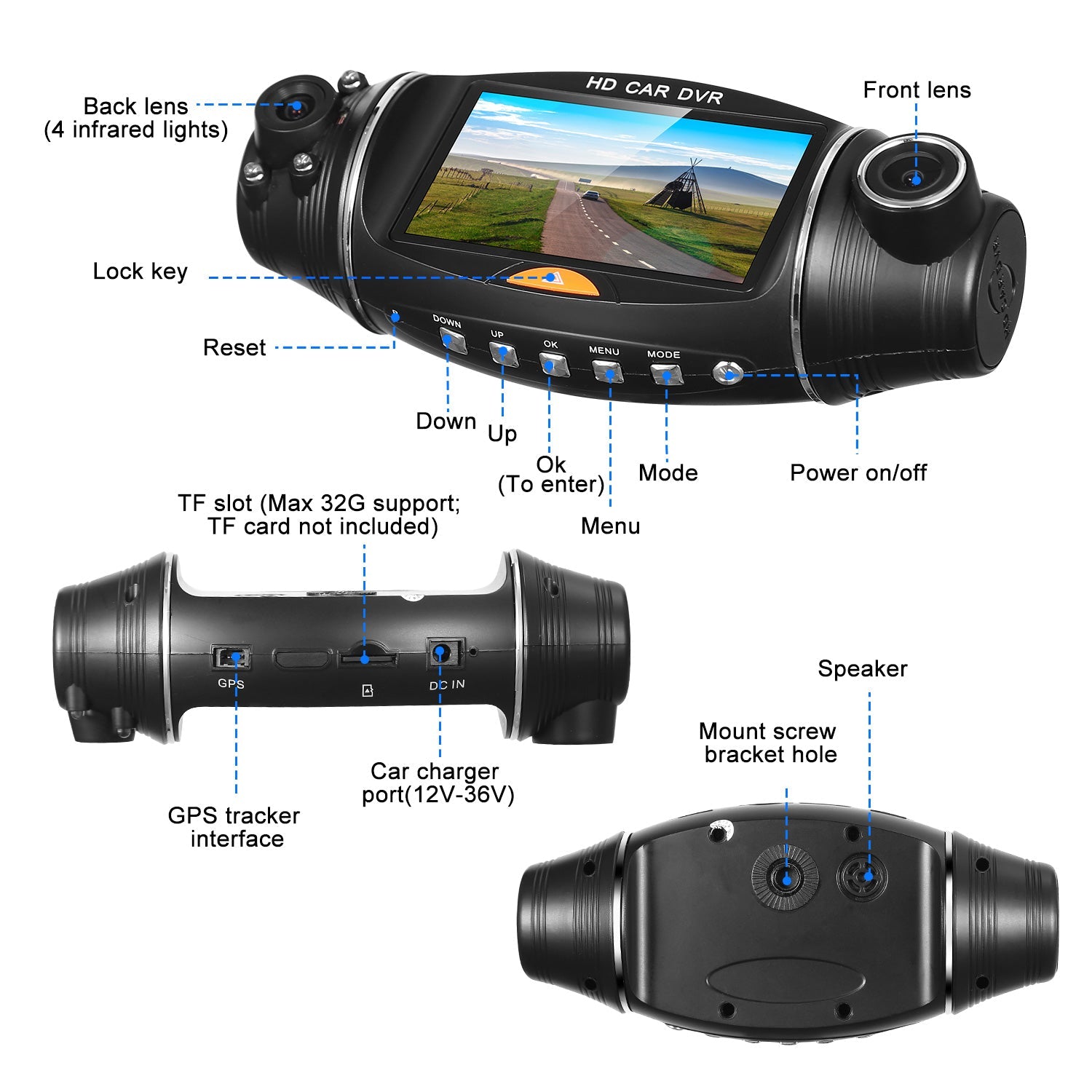 FHD 1080P Dual Lens Car DVR Dash Cam Big Discount Online