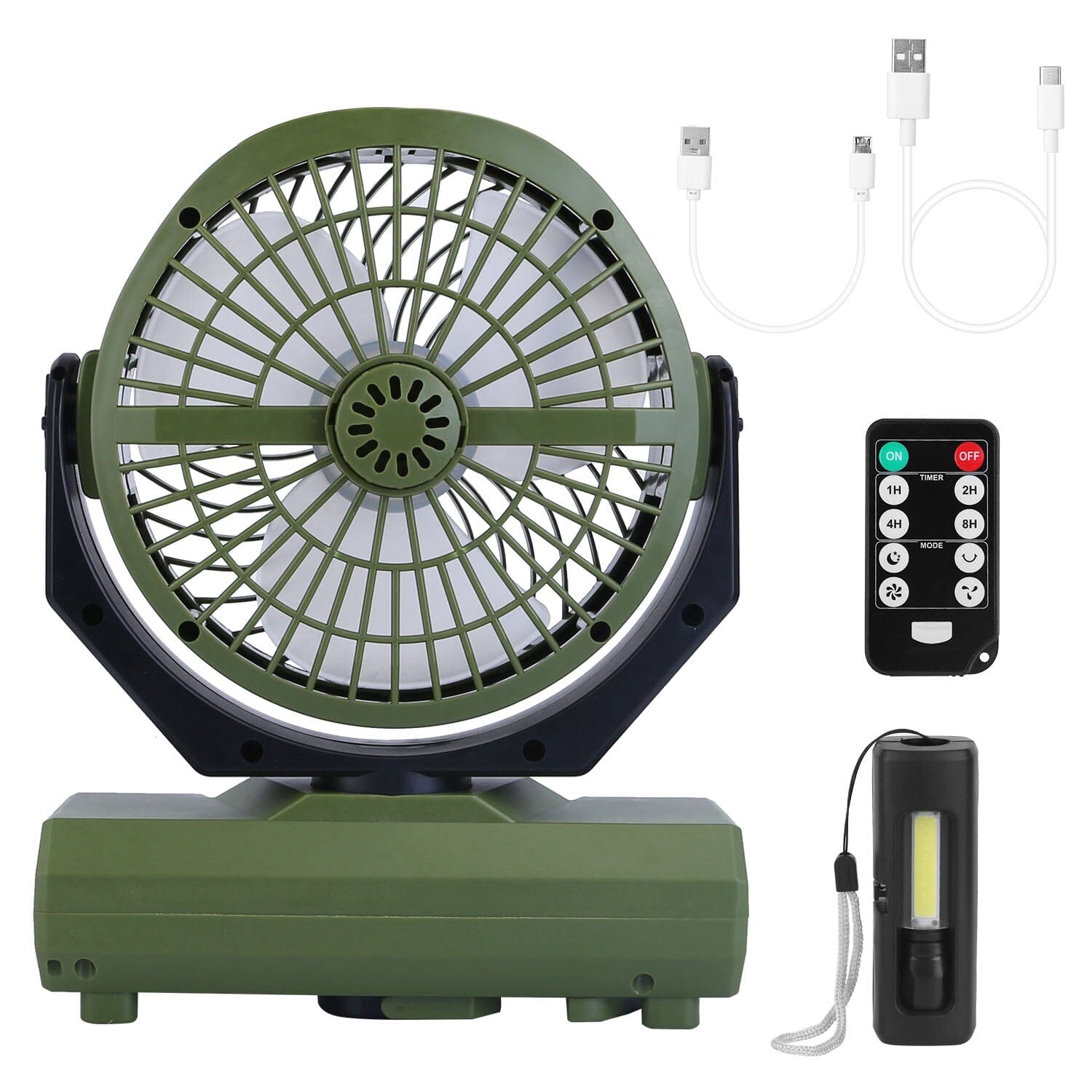 20000mAh Rechargeable Oscillating Camping Fan with Flashlight Hanging Hook Remote Control Comfortable Cheap Online