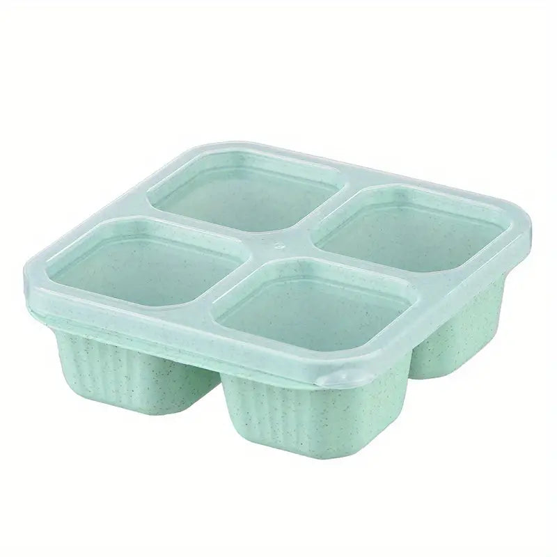 4-Pack: Snack Container With 4 Compartments, Divided Bento Lunch Box With Transparent Lids Discount Low Cost