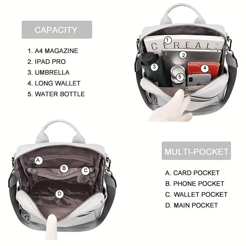 Premium Genuine Leather Womens Backpack - Brown Clearance Online
