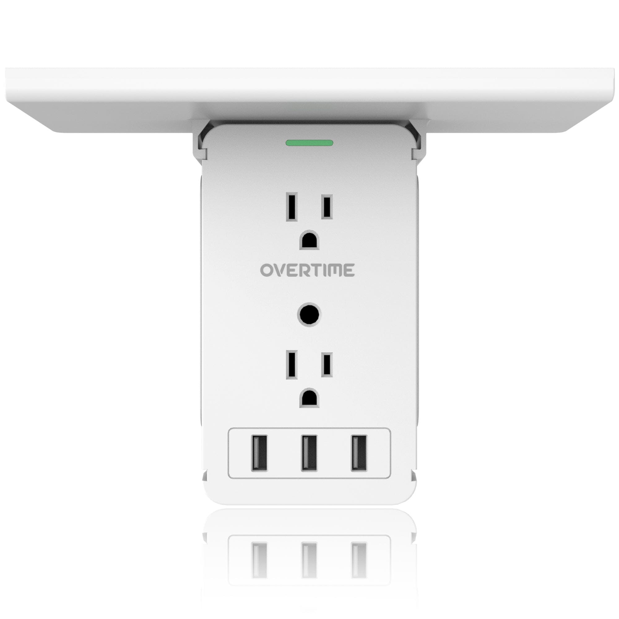 Overtime Outlet Extender with 8 AC and 3 USB Outlets Detachable Shelf Multi-Plug Outlet Extender with Surge Protector Clearance Perfect