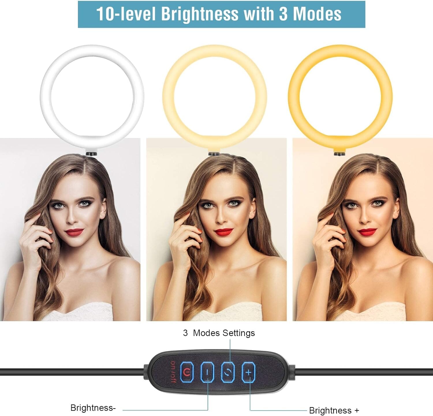 10 LED Ring Light, Selfie Ring Light with Stand and Phone Holder, 11 Brightness Levels (Refurbished) Free Shipping Manchester Great Sale