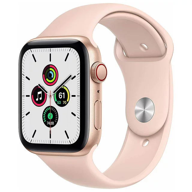 Apple Watch SE 40mm GPS Cellular Aluminum Gold Case Pink Sport Band (Refurbished) Cheap Finishline