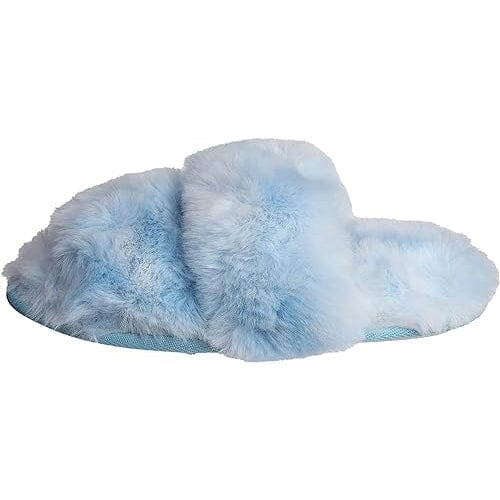 Roxoni Fuzzy House Slippers for Women Comfortable Furry Spa Cozy Slip On Open Toe Where To Buy Cheap Real