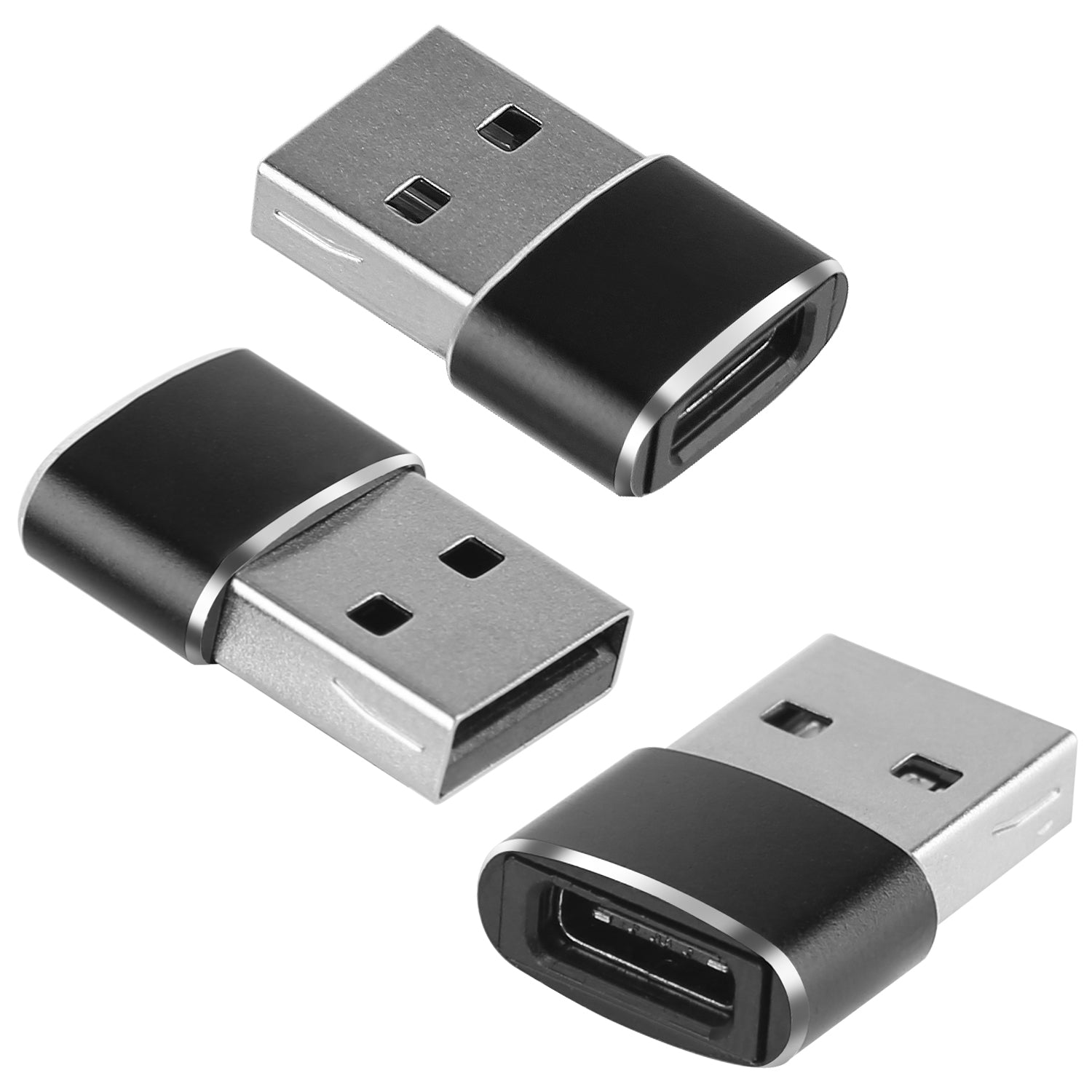 3-Pack: USB C Type-C Female to USB Type A Male Port Converter Outlet View