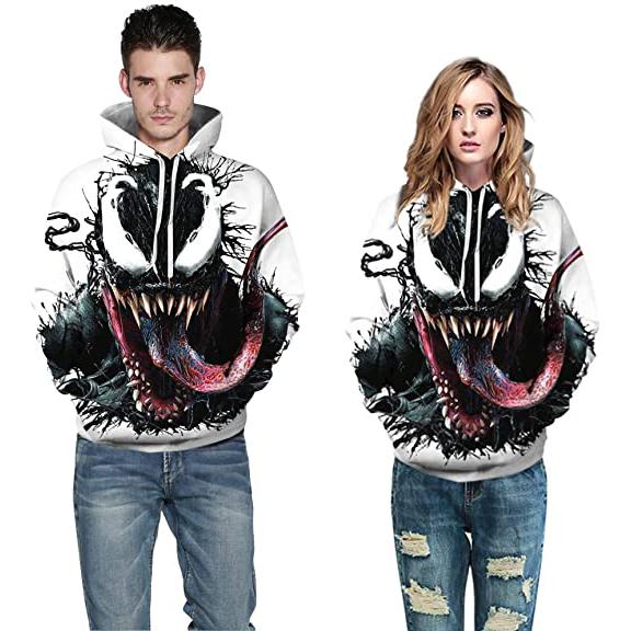 Unisex 3D Pattern Venom Printed Hoodies Cheap Get Authentic