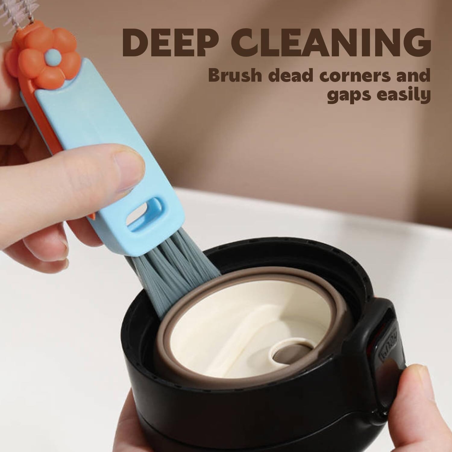 3-Piece: 3-in-1 Petal Cup Lid Cleaning Brush Order