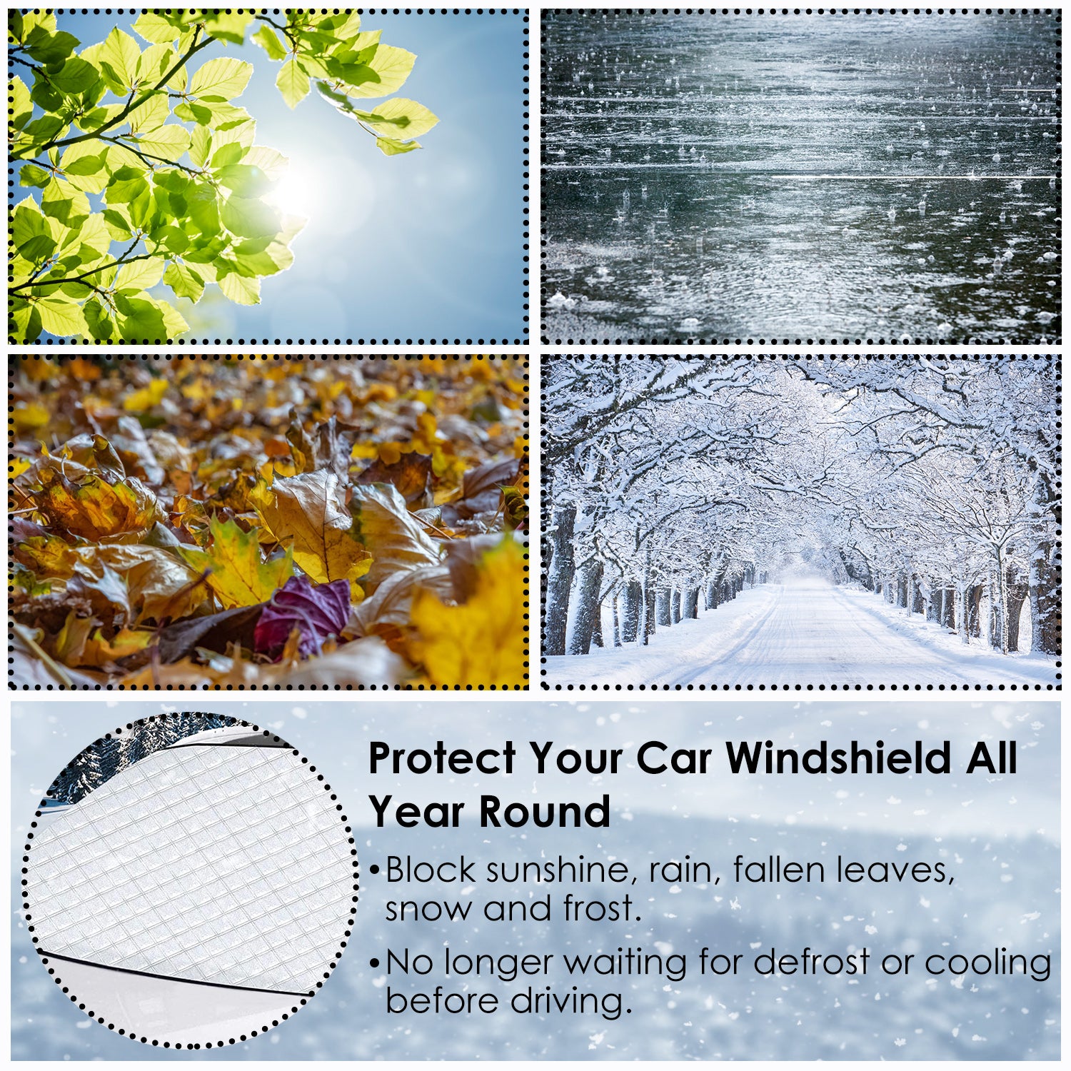 Windshield Protector Against Ice Sun Fit for Small Mid SUVs with Anti-theft Flaps Buy Online Cheap