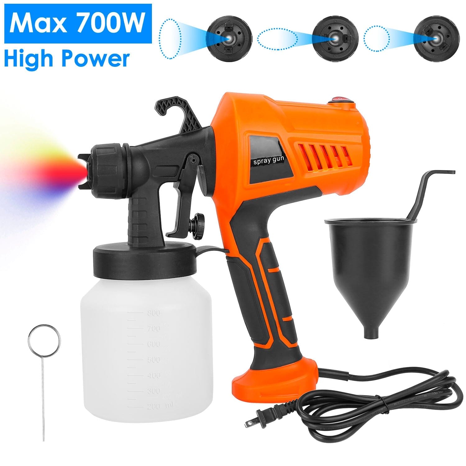 700W Electric Paint Sprayer Handheld with 3 Spray Patterns 800ml Cheap Sale