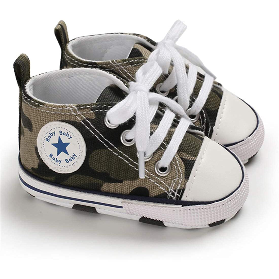 Unisex High Top Sneaker Soft Anti-Slip Sole Newborn Infant Denim Shoes Visit