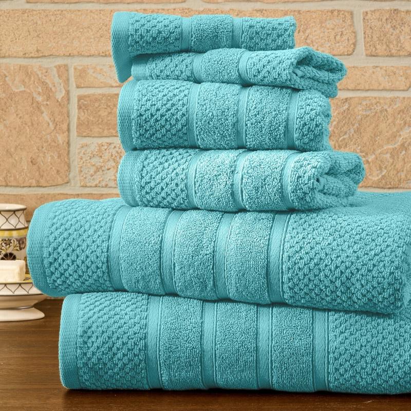 6-Piece Bibb Home Absorbent 100% Egyptian Cotton Towel Set Free Shipping Factory Outlet