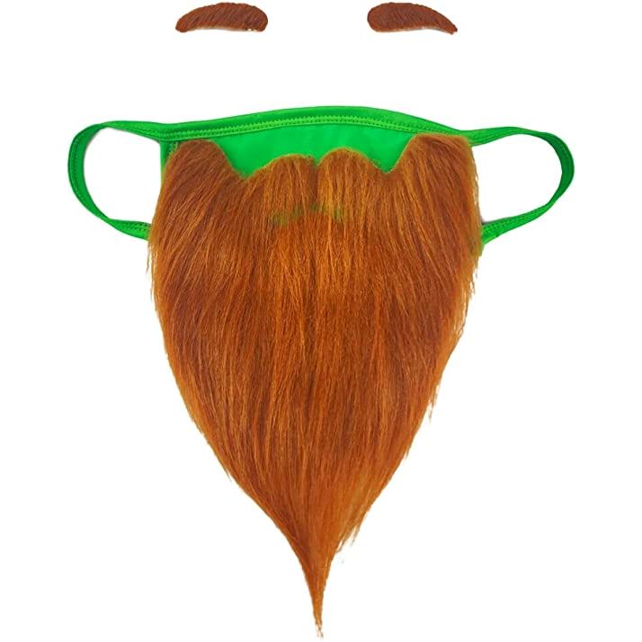 St. Patrick's Day Beard Face Mask and Green Hat Leprechaun Costume for Adults Sast Cheap Pice