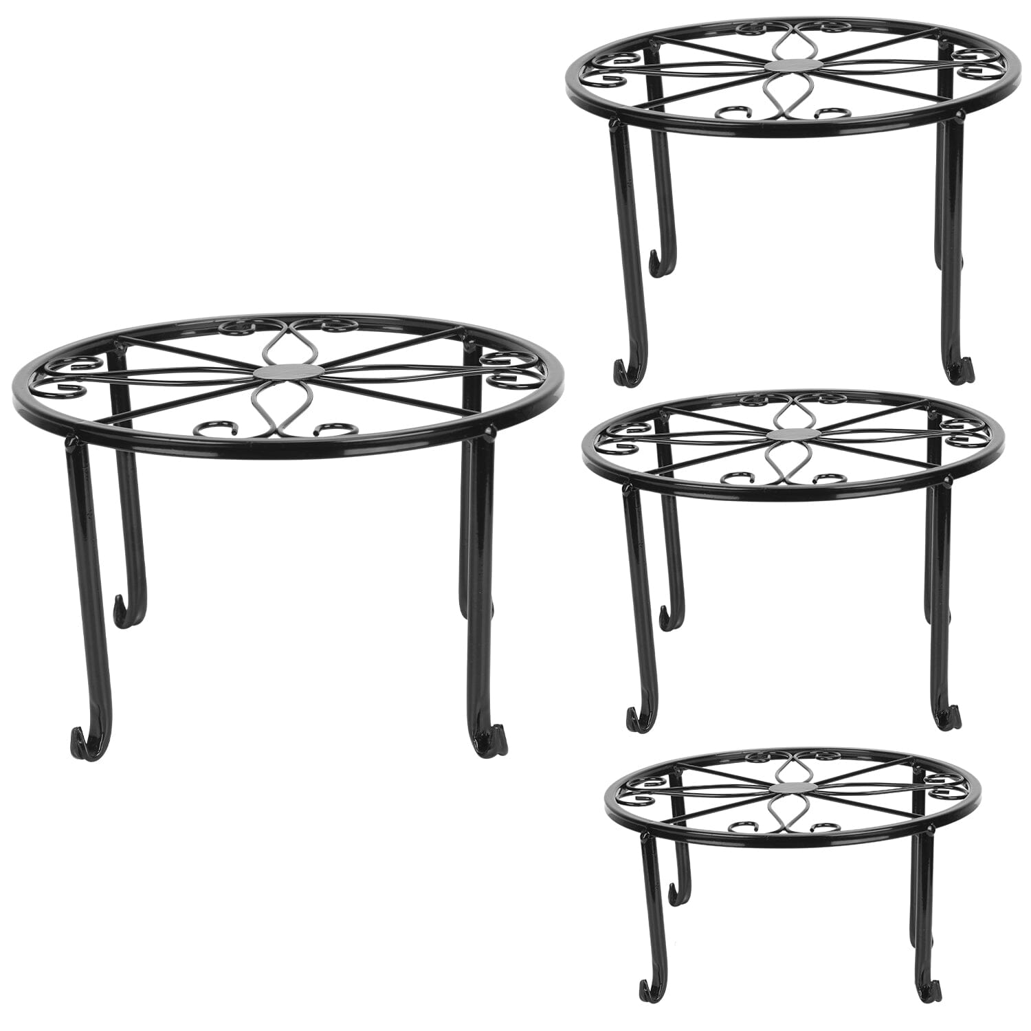 4-Pack: Iron Plotted Plant Stands Outlet