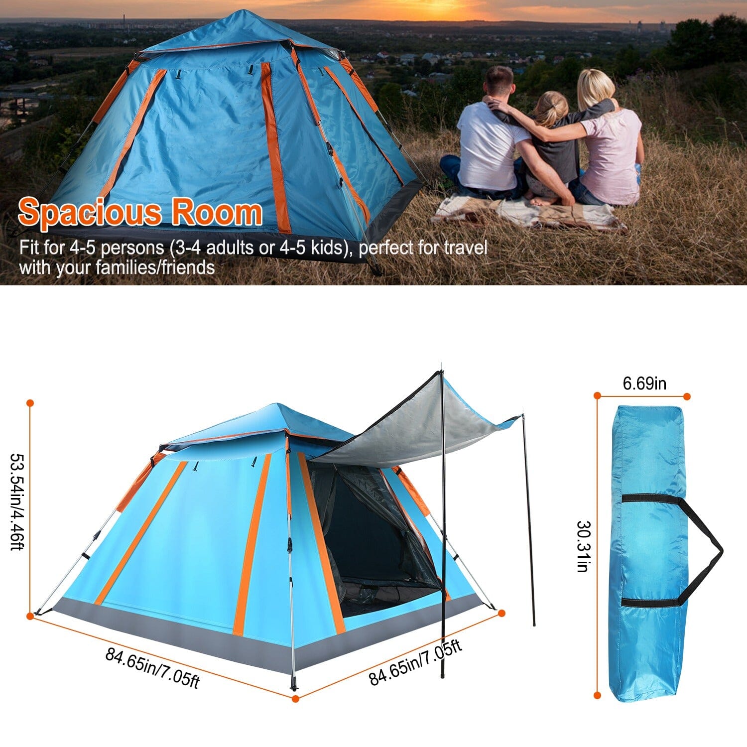 4-5 Person Camping Tent Outdoor Foldable Waterproof Tent Many Kinds Of Cheap Pice