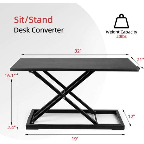 32 Height Adjustable Stand Up Desk Converter Gas Spring Desk Riser Converter Sit to Stand Clearance Geniue Stockist