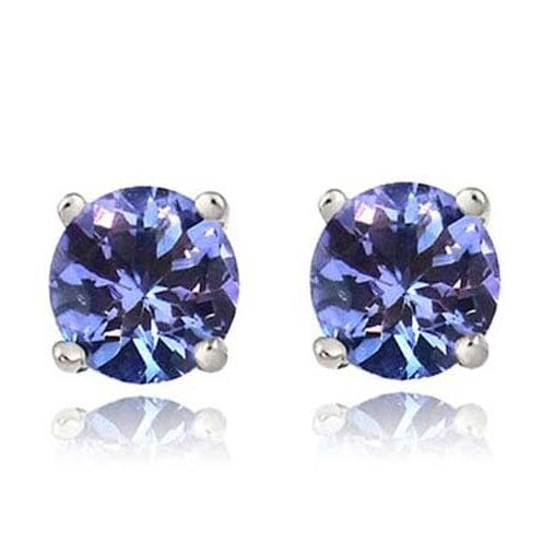 925 Sterling Silver 2.00 Cttw Sapphire Round Cut Studs Outlet Cheap Online