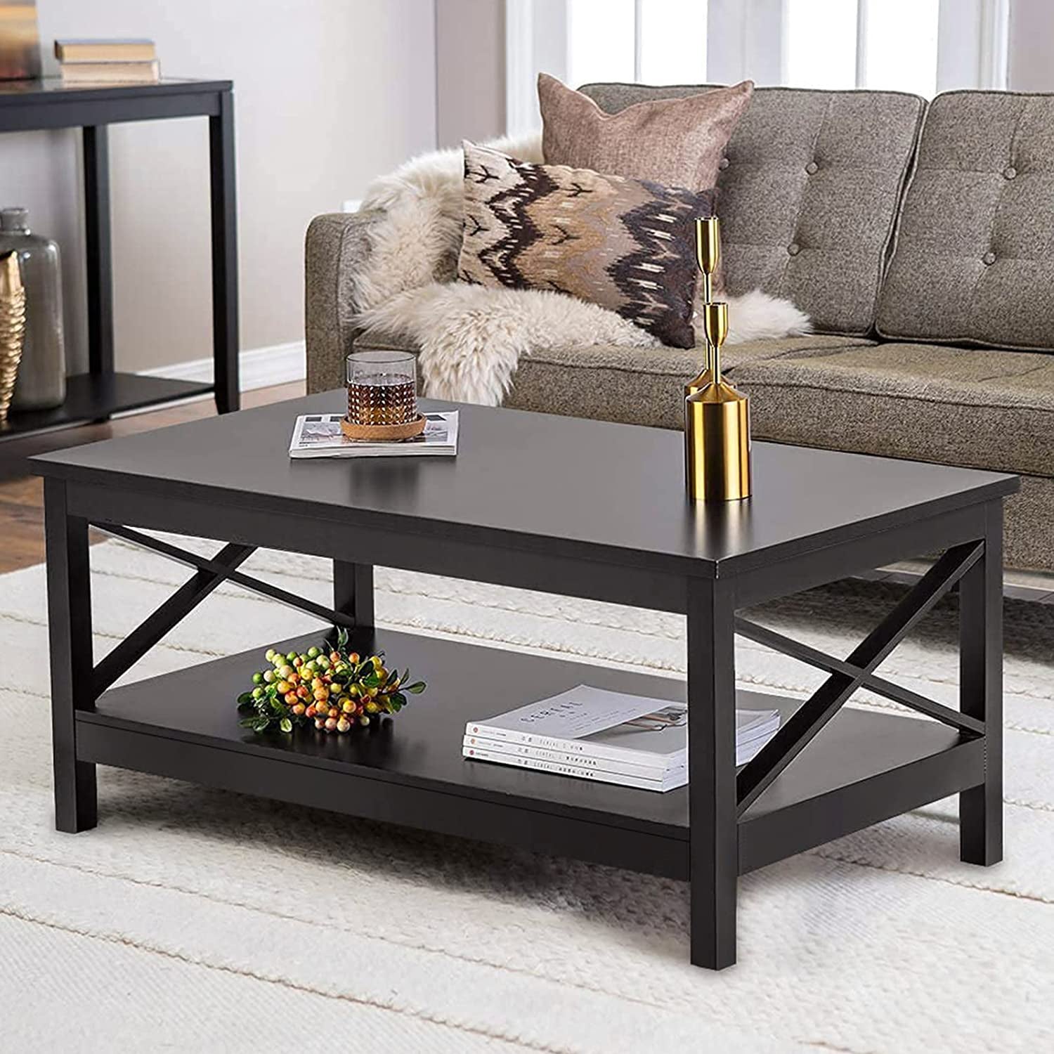 Lecut 39.56” L Concise Style Coffee Table Oxford Console Table Stockist Online