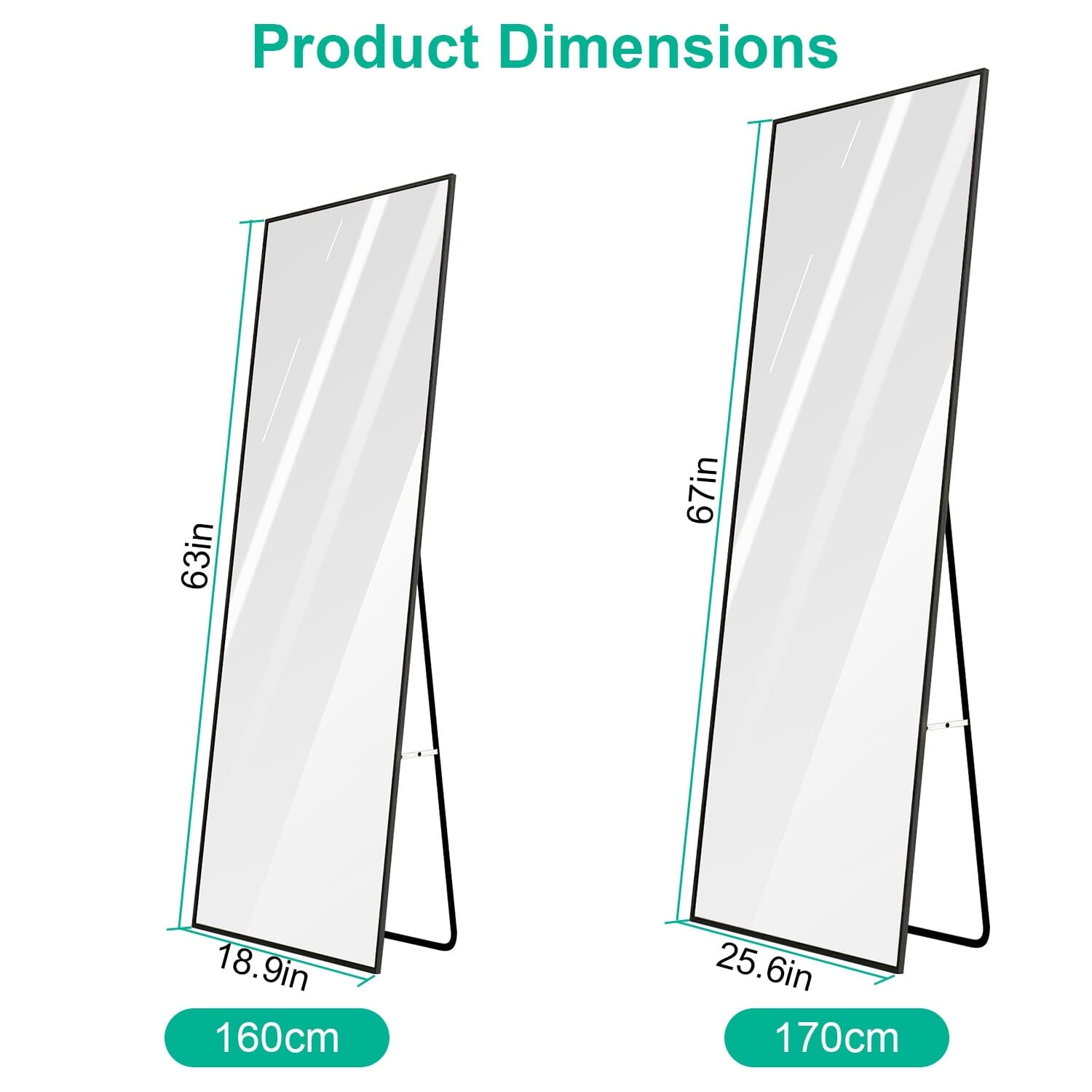 Full Length Mirror Aluminum Alloy Wall Mirror Free Standing Floor Fashionable Cheap Pice