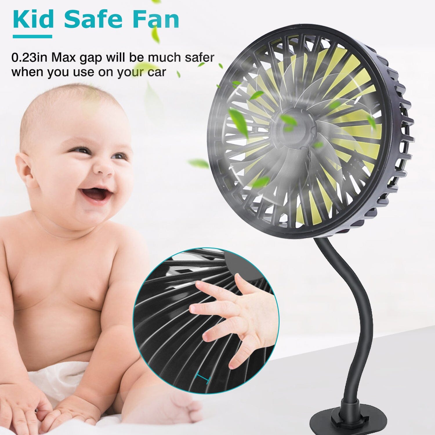 360  Rotatable Car Cooling Fan with 3 Speeds Outlet Store For Sale