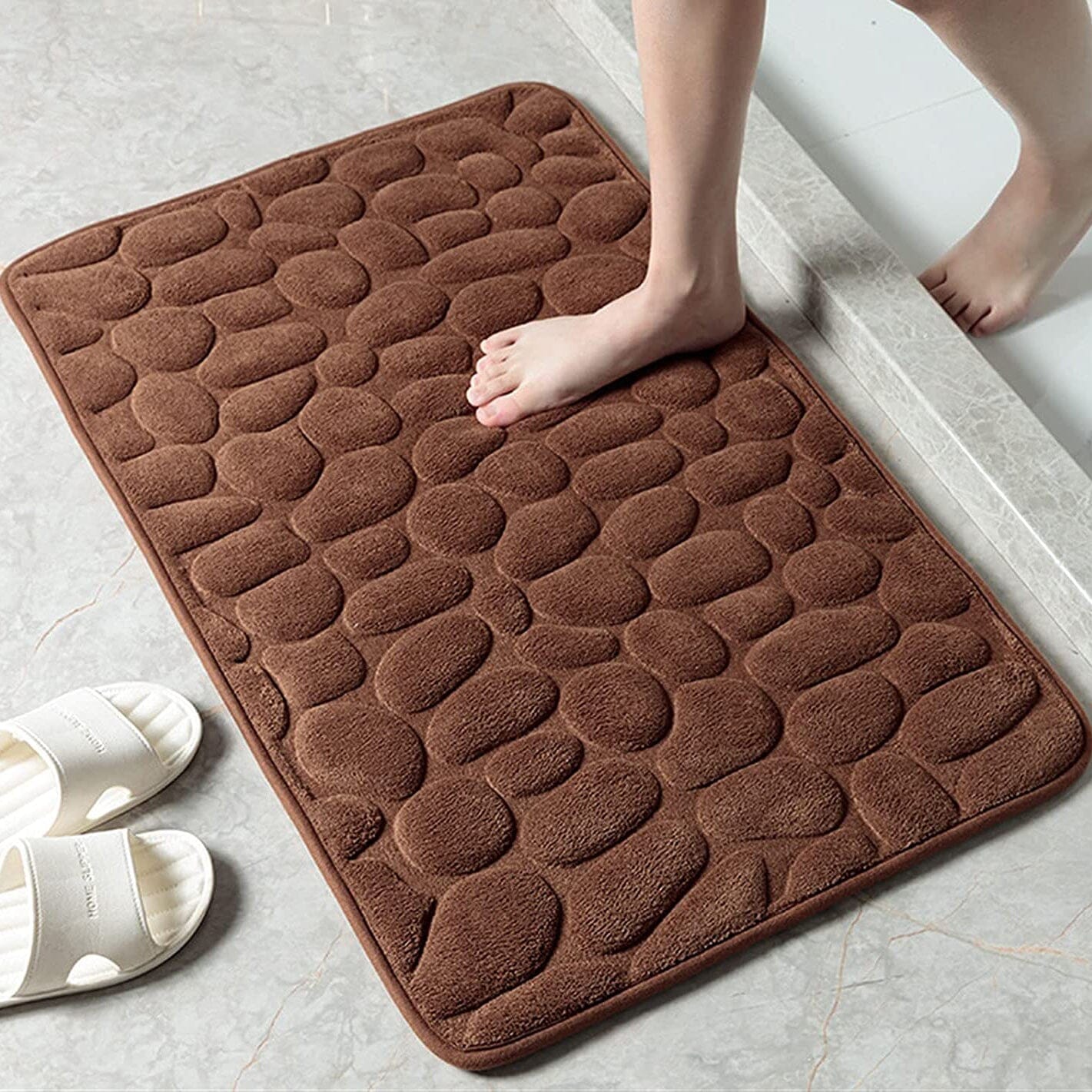 Soft Memory Foam Non Slip Cobblestone Embossing Bath Mat Clearance Best