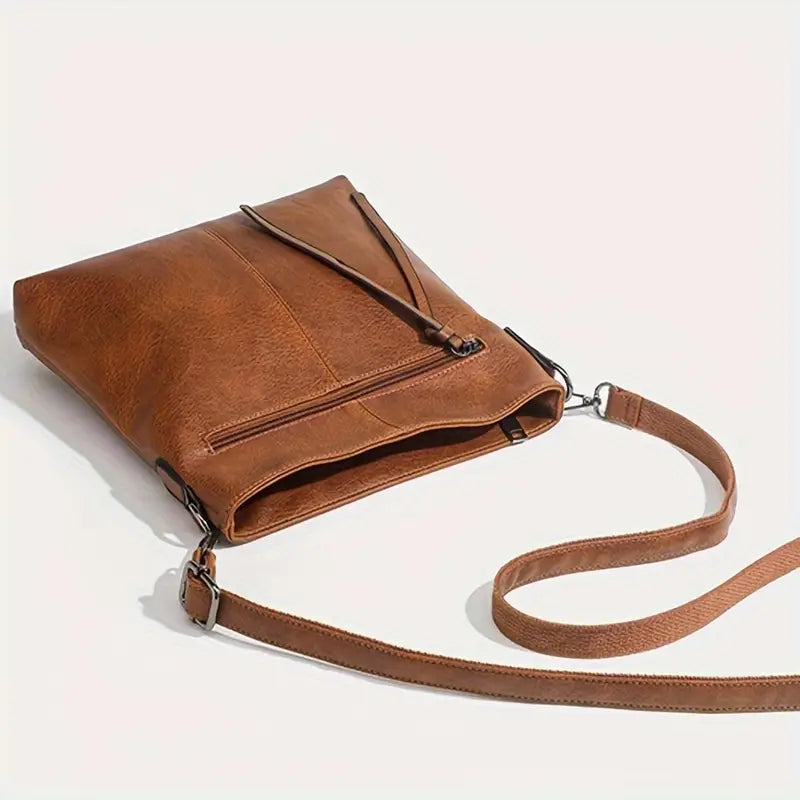 Men's Retro PU Leather Shoulder Bag, Simple Fashion Crossbody Casual Bag with Adjustable Strap Enjoy Online