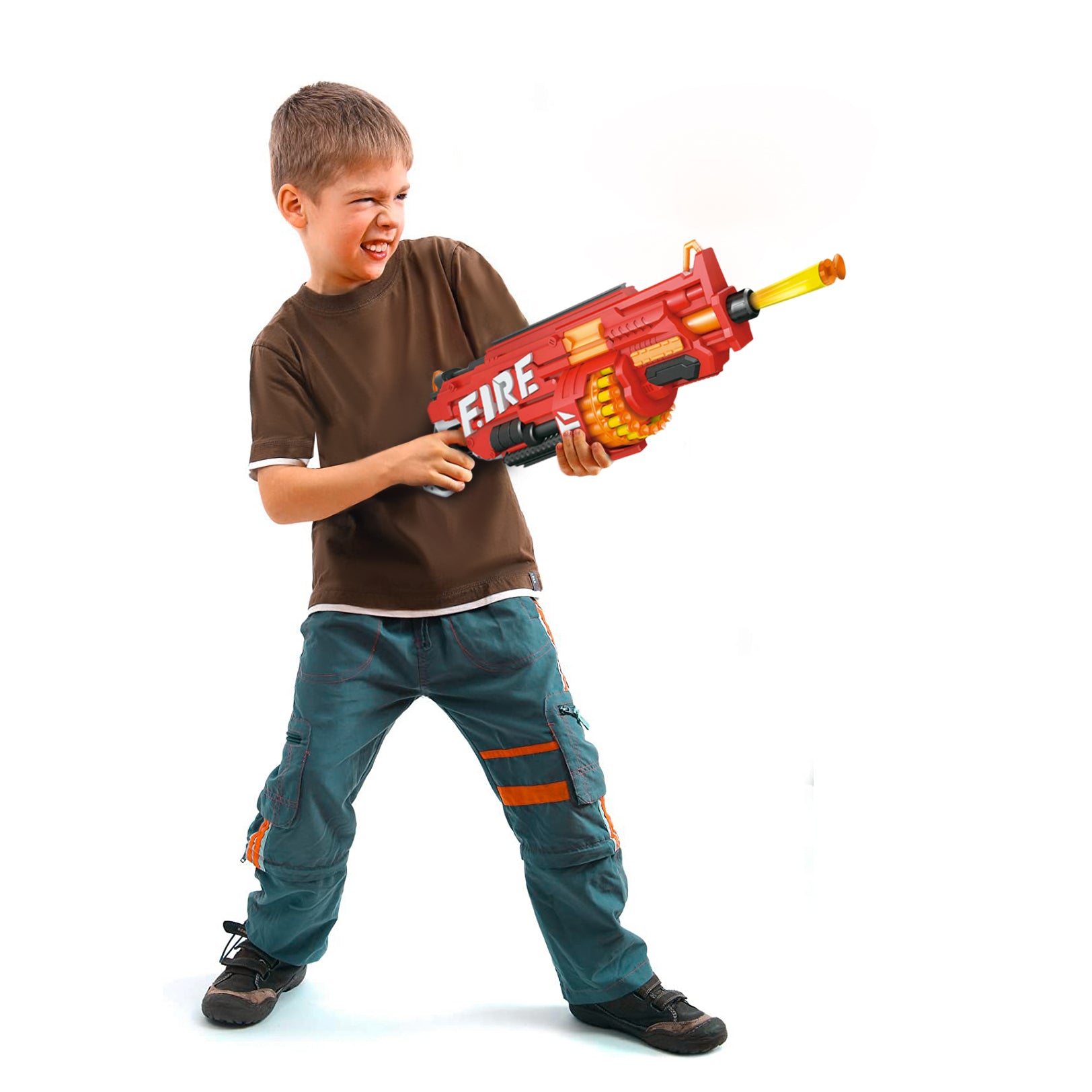 Motorized Fire Blasting Rush Attack Spinning Barrel Dart Gun Manchester