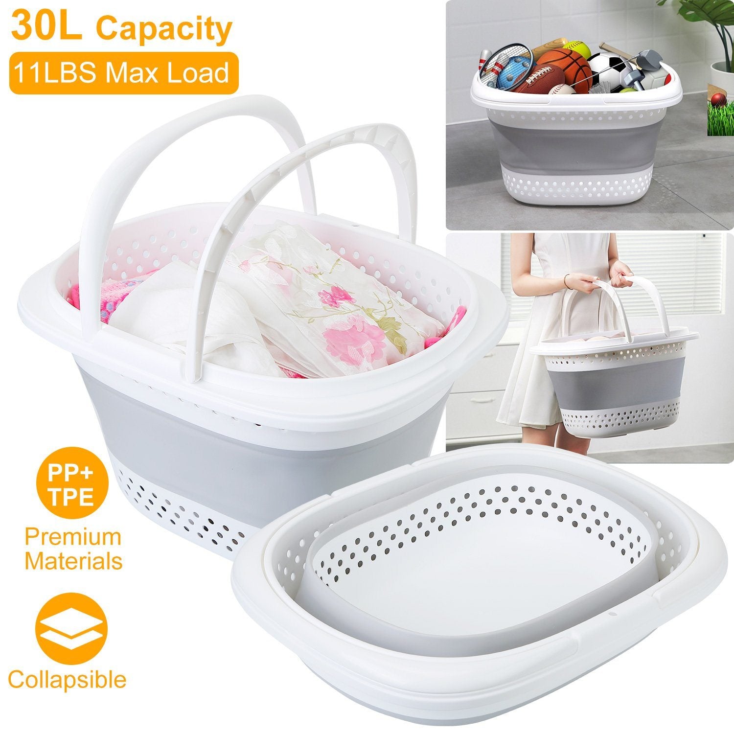 Collapsible Laundry Basket with Comfort Handle Discount Store