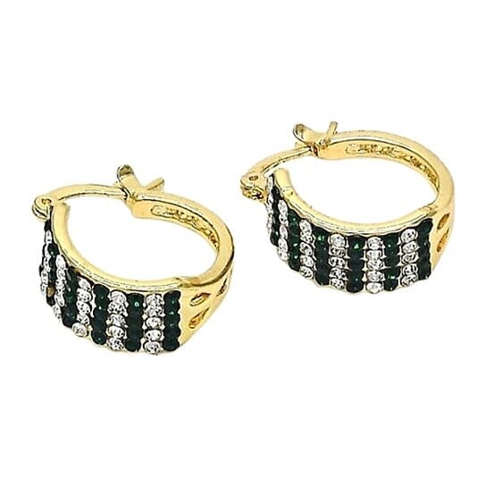 18k Gold-filled Emerald Crystal Pavé High-polish Earrings Cheap Footlocker