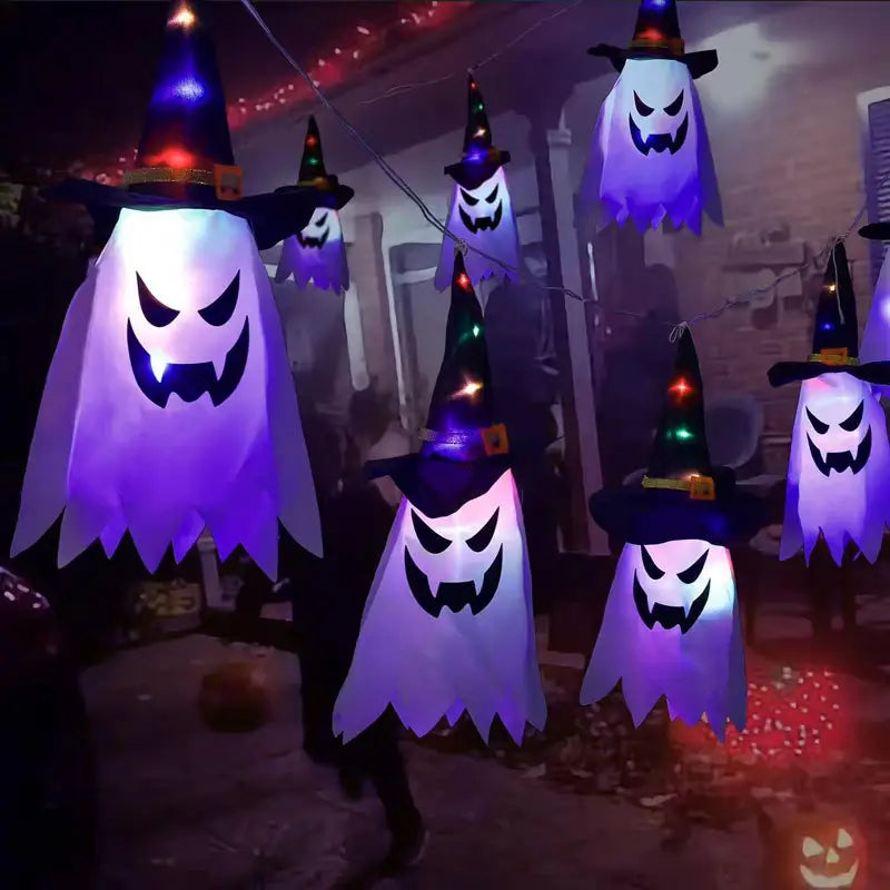 2-Piece Set: Glowing Ghost Witch Hat Halloween Decorations Pictures For Sale
