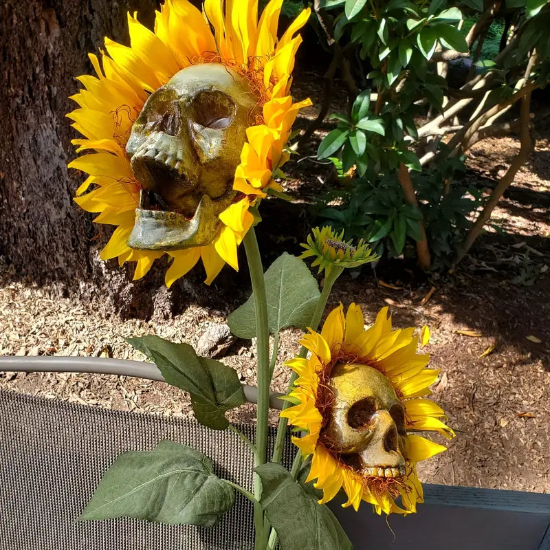 Halloween Sunflower Skull Head Garden Decoration Free Shipping Big Discount