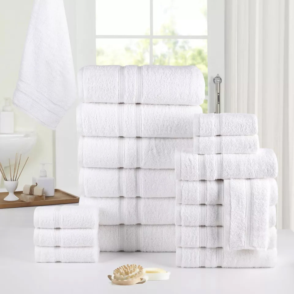 18-Piece: Bibb Home Zero Twist Egyptian Cotton Towel Set Footlocker Finishline Online