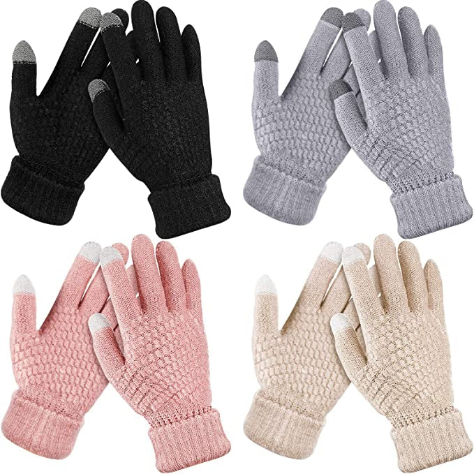 4-Pair: Women's Winter Touch Screen Gloves Warm Fleece Cheap Sale Amazon