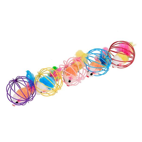 5-Pack: Pet Cat Kitten Playing Mouse Ball Cage Fashion Style For Sale