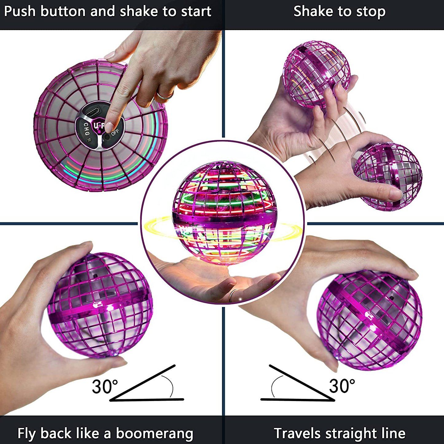 Flying Orb Ball Rechargeable Boomerang Spinner UFO Drone Toy Low Cost Cheap Online