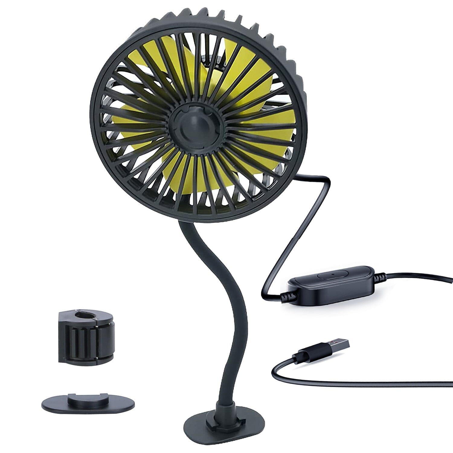 360  Rotatable Car Cooling Fan with 3 Speeds Outlet Store For Sale