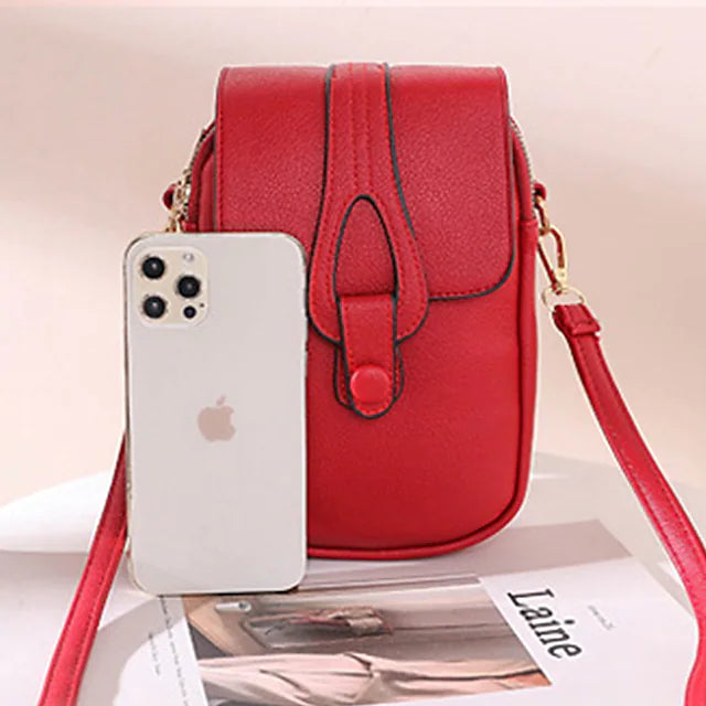 Women's Crossbody Leather Solid Color Plain Bag Wallet Buy Cheap Perfect