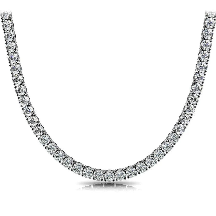 Huge 23 Ct TW Round Cut Natural Diamond Tennis Necklace 14K White Gold 18 Pick A Best For Sale