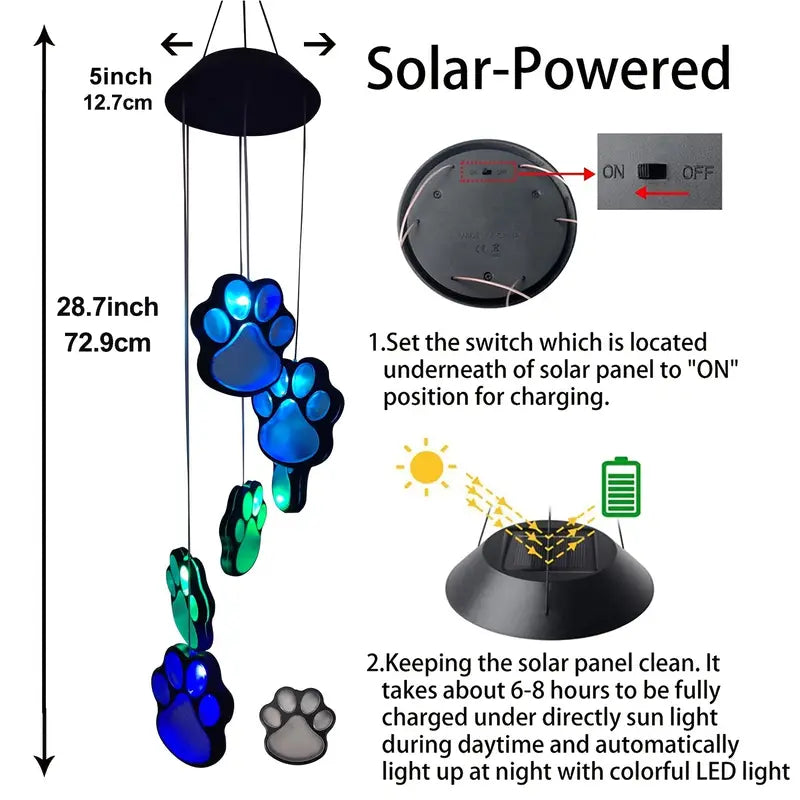 Solar Dog Claw Wind Chime Light Outlet Best Pices