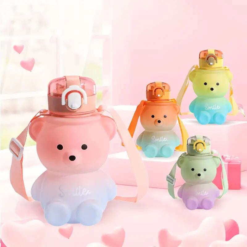 BPA-free Kawaii Bear Straw Water Bottle Discount Latest Collections