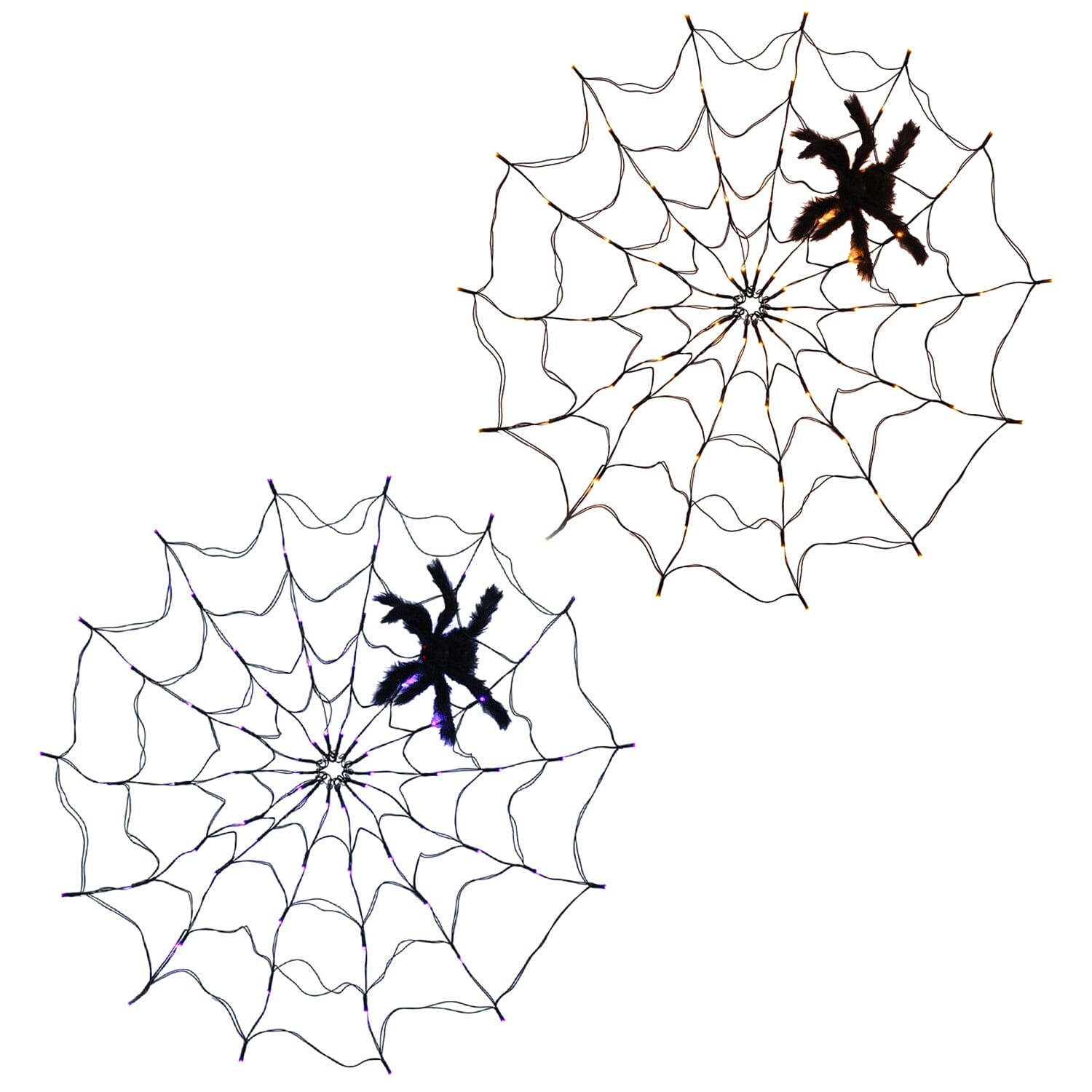 Spider Web Light with Hairy Spider 70LED Battery Powered Remote Control 8 Lighting Modes Free Shipping 2025