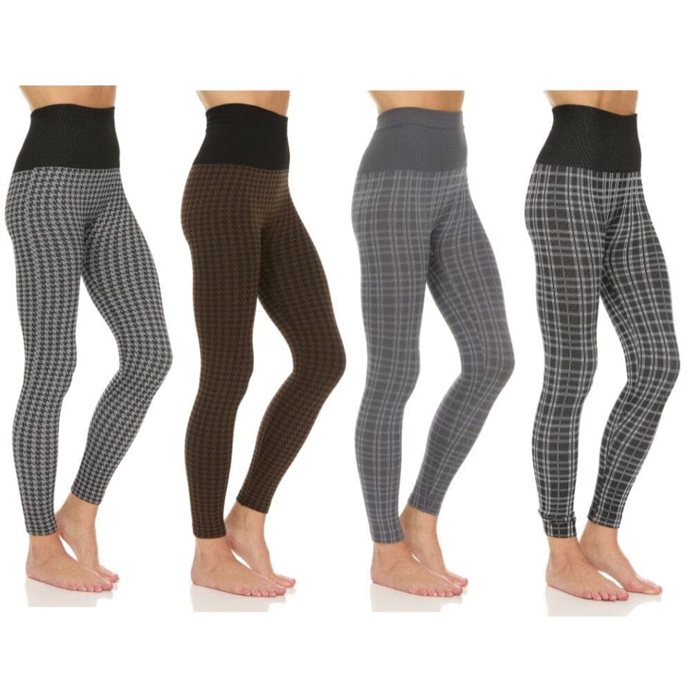 4-Pack: Women's Printed High-Waist Fleece Leggings Sale 2025