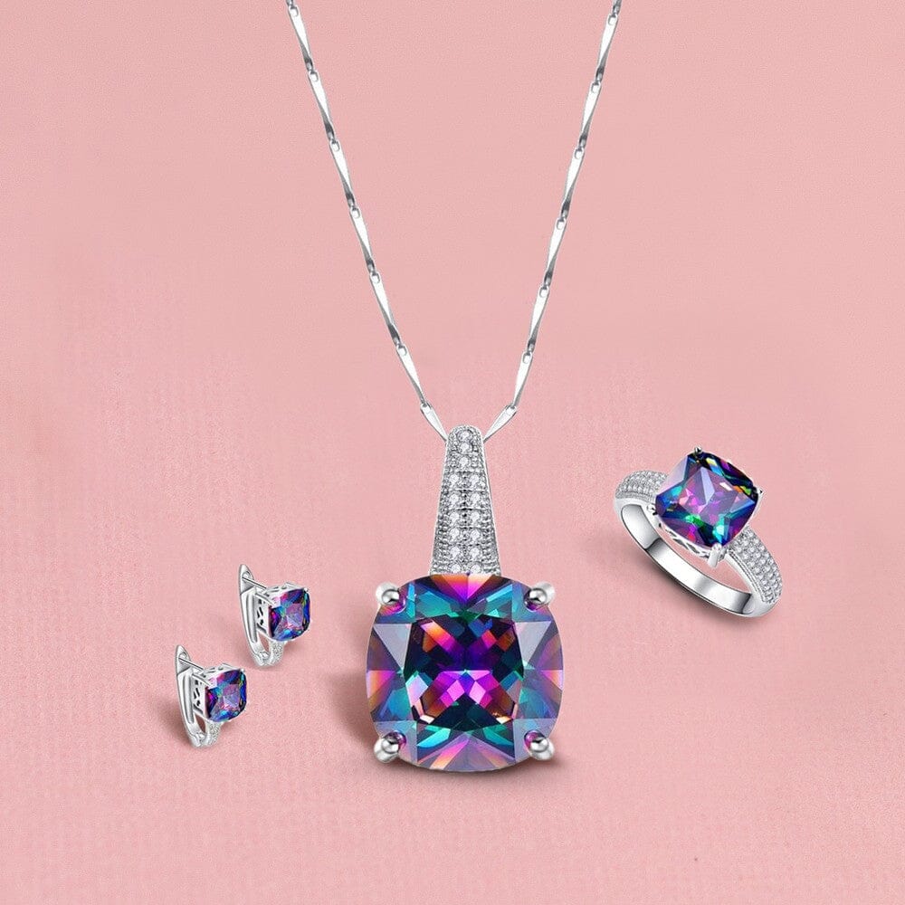 4-Piece Set: Mystic Topaz Complete Jewelry Set Clearance Store Sale Online