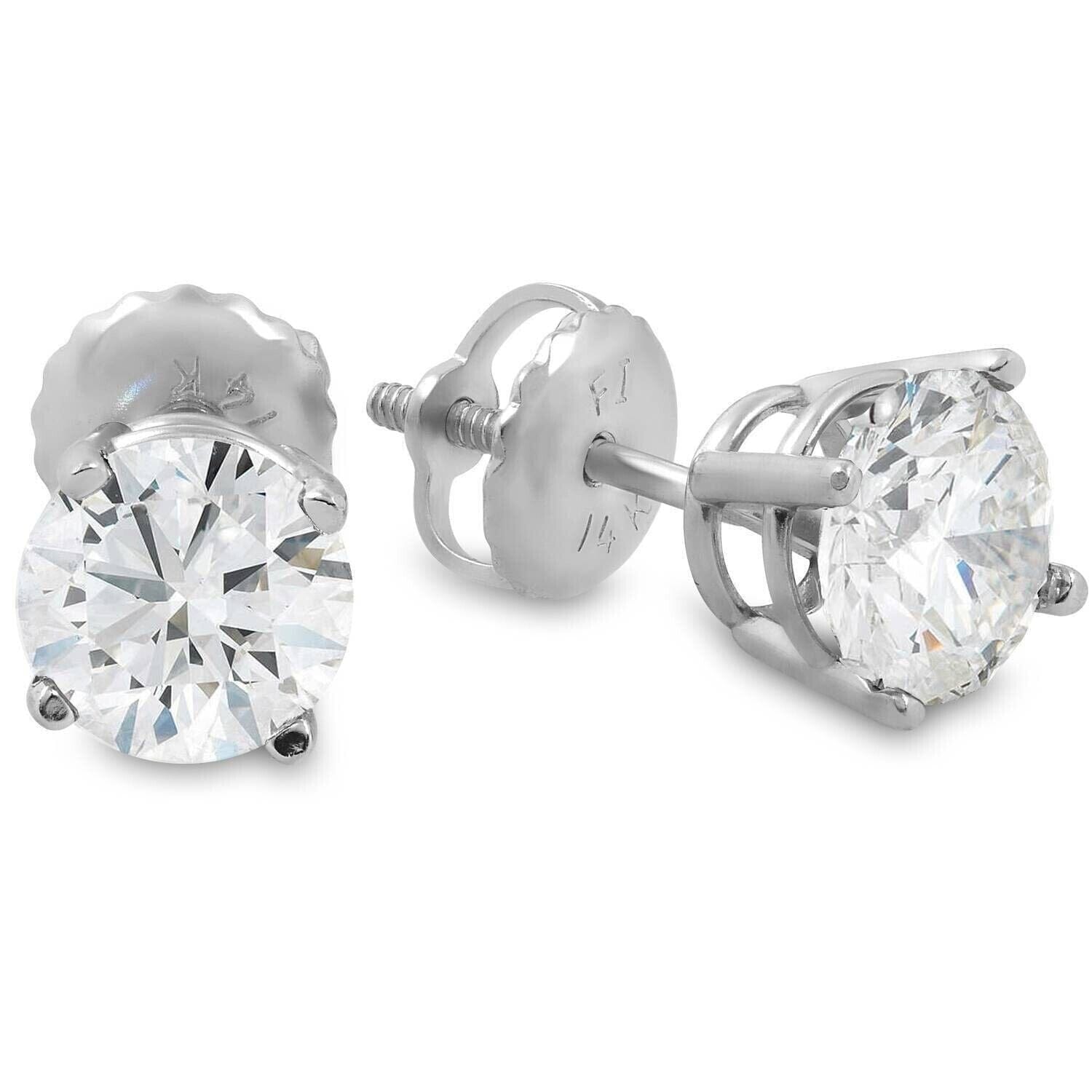 Single 0.40CT Real Genuine Diamond Stud Earring 14k Solid Gold Wow Fashion Style Online